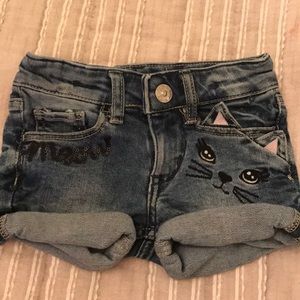 Cat jean shorts